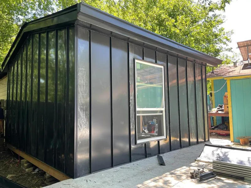 Black standing seam metal wall panels for Metal Roof Installation in Xenia